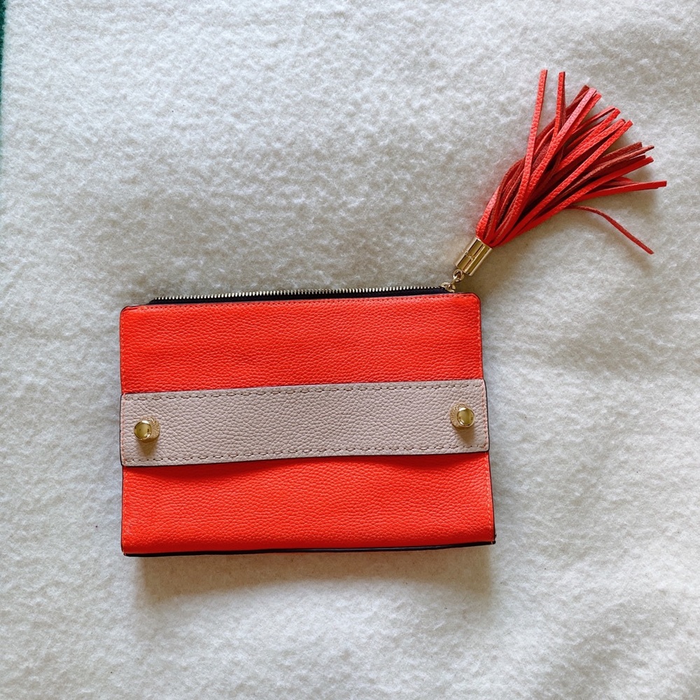 Orange clutch bag